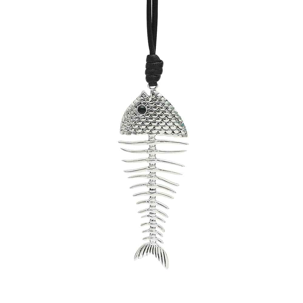 Z&R RETRO Elevate Your Style: Extra-Long Sweater Chain Necklace with Bold Hollow Fish Pendant in Gold & Silver