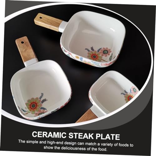 Alipis 2 Peças Placa Ocidental Pratos Para Bife Prato De Aperitivo Bandeja De Salada De Cerâmica Pra