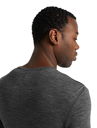 Icebreaker Merino Wool Long Sleeve Thermal Shirt For Men, 175 Everyday - Odor-Resistant Crewneck Hiking Shirt With Slim Fit - Merino Wool Base Layer, Men’s - Outdoor Clothing - X-Large, Grey #TOP5