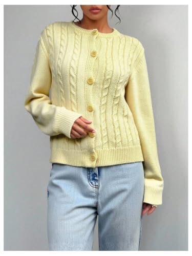 Image of SOLY HUX Women's Button Down Cropped Lightweight Cardigan Sweater Cute Fall Fashion 2026