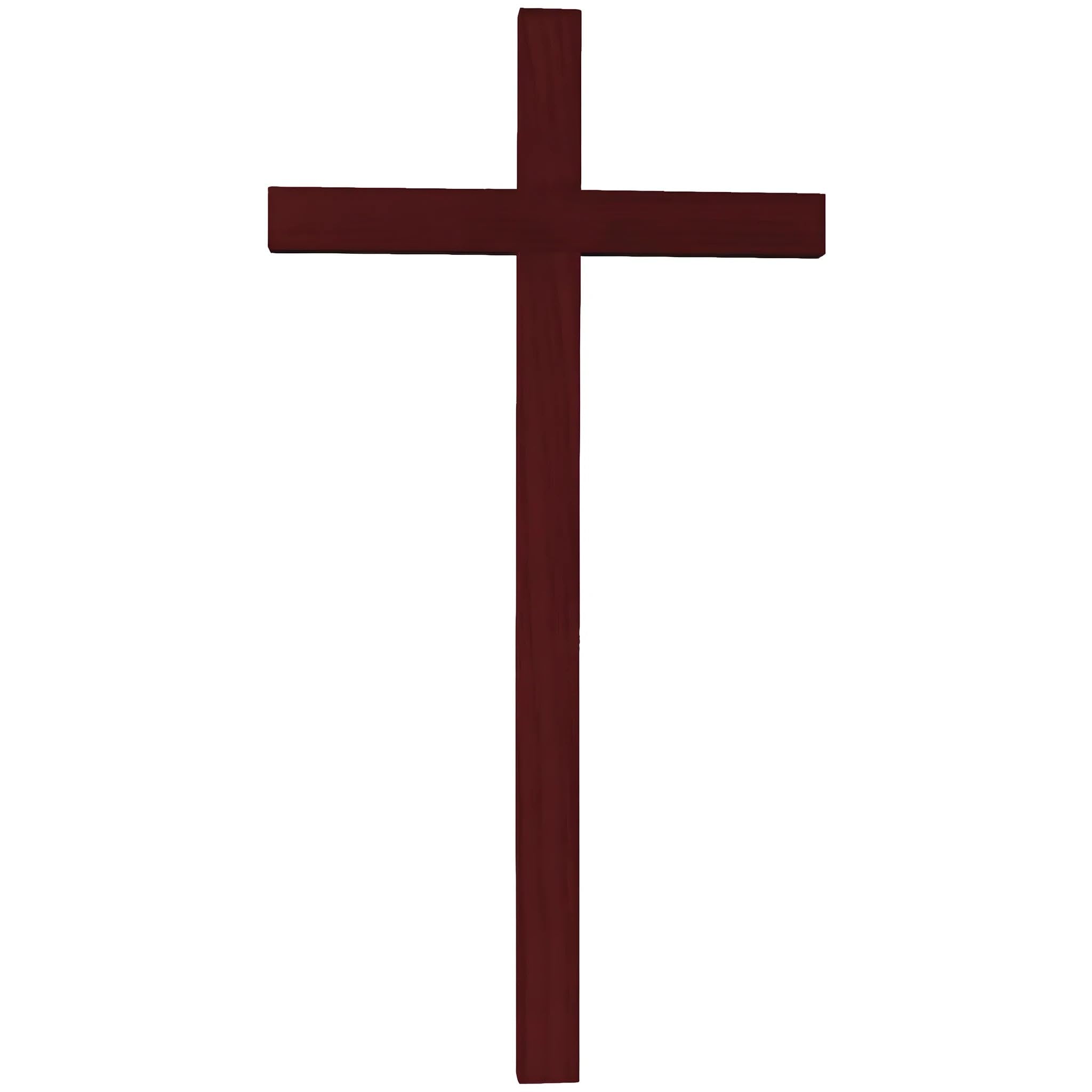 Dolfi | Straight Cross Carved in Ash Wood 160 cm | Hand Painted Wood in Val Gardena | Religious Article