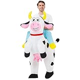 KOOY Inflatable Costume Adult,Cow Rider Costume for Adults, Halloween Costumes for Men/Women,Blow Up Costumes