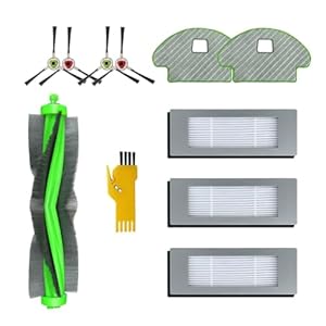 Laimaiou Zubehör-Kit für iRobot Roomba Combo R111840 R1138 Roboter Staubsauger Ersatzteile 10 Packs 1 Walzenbürste, 3 Filter, 4 Seitenbürsten, 2 Mopptücher