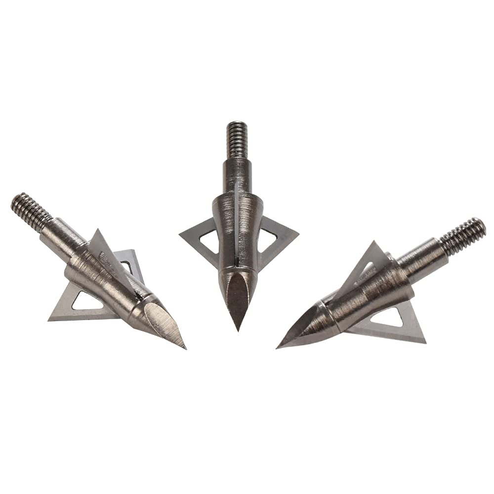 Pointes Larges de tir à l'arc 100 125 Grain 3 Lames Fixes Paquet de 12 pour Arbalètes Flèches
