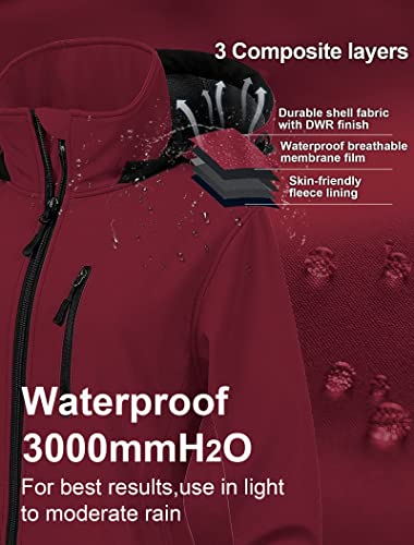 Image of CREATMO US Women's Lightweight Waterproof Long Softshell Tactical Jacket Fleece Lined Windbreaker