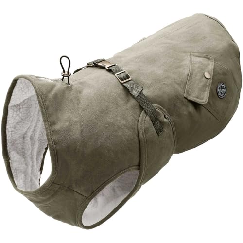 HUNTER Hundemantel UPPSALA TREND, für kalte Tage, wasser- & windabweisend, wärmend, Parka-Stil, modisch, trendig & rustikal, mit Baumwolle, gefüttert, waschbar, verstellbar, Farbe: khaki, Größe: 30