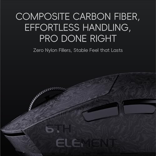 Image of ZORNHER X Mloong MX301 PRO Lightweight Gaming Mouse,Up to 26000 DPI, Wireless,Carbon Fiber Texture Finish,PAW 3315,60g,500mAh Battery,Small Mouse with Anti-Slip Grip,Wired /BT /2.4GHz for PC,FPS