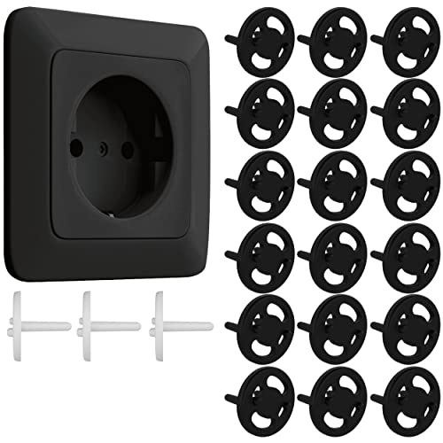 Set 4 Copripresa Ultra Sottili Impermeabili Per Prese Tipo 86, Adesivi, Per Bagno, Cucina Ed Esterni, Protezione Da Umidità, Nero