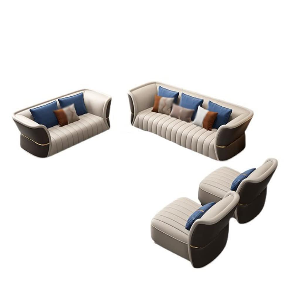 Italian Leather Sofa Model House Designer Large Apartment Villa Living Room