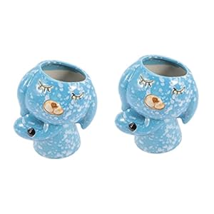 YARNOW 2 Stks Kleine Dier Planter Keramiek Jaar Voor Mini Container Bonsai Tafel Decor Leuke Cactus Succulent Bunny…