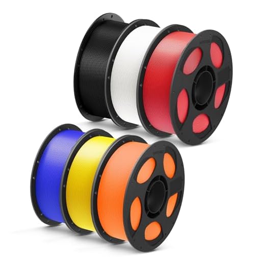 ANYCUBIC PLA Plus (PLA+), 3D Printer Filament 1.75mm Bundle, High Toughness, 1KG Reusable Spool, Black, White, Red, Blue, Yellow, Orange, 6KG in Total