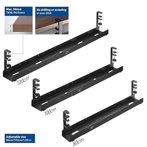 Bureau encombré ? Goulotte de câbles extensible sans perçage ACT AC8376 - 5