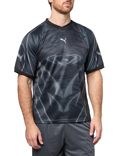 PUMA Men's Tech-X Relaxed Soccer Jersey, Black-All Over Print AH25, Medium