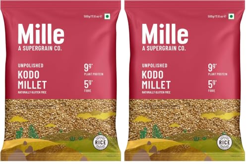 Image of Mille Kodo Millet Whole Grain | Kodra /Varagu | Ideal for Fasting | Unpolished, Toasted, No Soaking Required Gluten Free | High Plant Protein and Fibre | Ideal for Iron Deficiency | Just cook for 10 minutes | High Grade Whole Grain | 500g