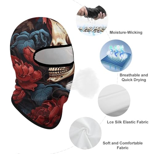 Balaclava para Hombres con Diseño de Calavera, Máscara de Invierno para Esquí y Ciclismo, Protección Facial y Neck Gaiter Multifuncional miniatura 3