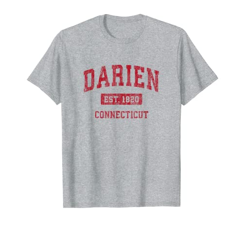 Darien Connecticut CT Vintage Sports Design Rouge T-Shirt
