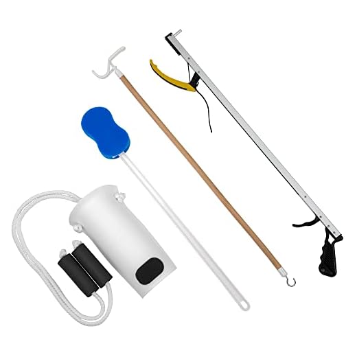 FabLife Kit de herramientas múltiples para la cadera, rodilla y rehabilitación de espalda, incluye: 26 pulgadas, esponja contorneada, ayuda para calcetines formados y palillo de 24 pulgadas