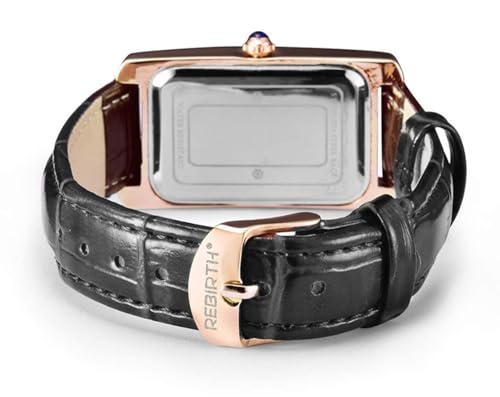 Image of Quartz Watch for Women, Lady Stylish Square Dress Watch with Leather Strap and Sapphire Crown