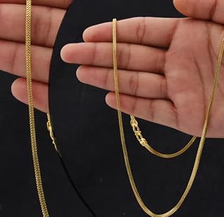 One gram Stylish Golden Neck woman Chain “24” Inches Gold-plated Chain_F895 Price In India