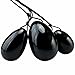 TUMBEELLUWA Yoni Egg Healing Crystal 3 PCS Drilled Massage Stones for Women to Train Pelvic Muscles Kegel Exercise, Obsidian