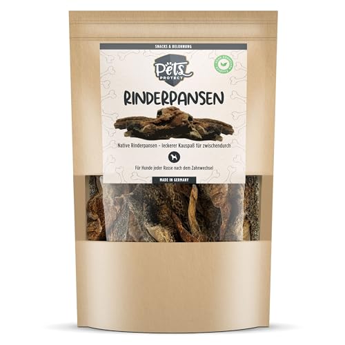 100% Rinderpansen getrocknet | Für Hunde | Extra große Stücke | Natürlicher Kauspaß für Zwischendurch | Ohne Chemie & künstliche Zusätze | Von Deutschen Rindern | 500g | Deutsche Herstellung