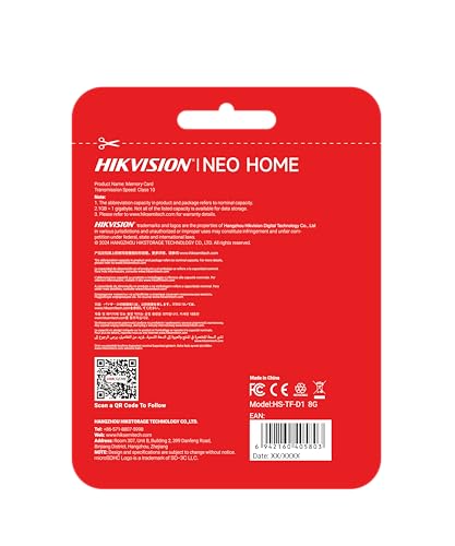Image of HIKVISION Extreme 8GB microSDXC Memory Card Class 10, V30 | 20MB /s Read, 10MB /s Write Speed | Compitable with Smartphones, Camera, CCTV | Drop Protection | Memory Card | 3 Yrs Warranty.