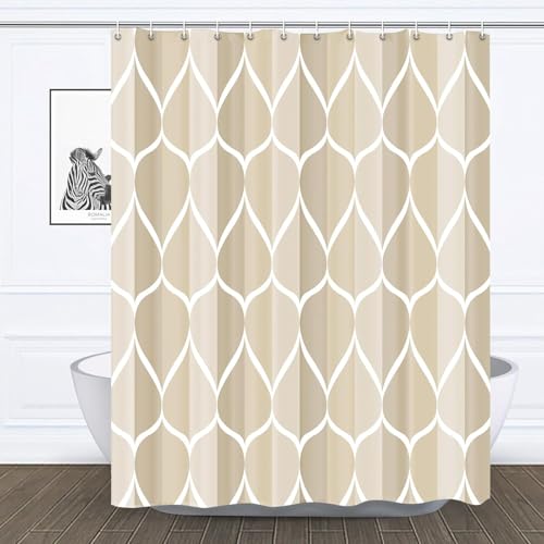 La Mejor Recopilación de Cortinas para baño los más recomendados. 48 Yostyle Cortina de Baño,180 * 180cm Cortina para Baño de Ducha Impermeable y Antimoho,Tejido De Poliéster, Shower Curtain Tela Larga con Ojales de Metal y 12 Ganchos para...