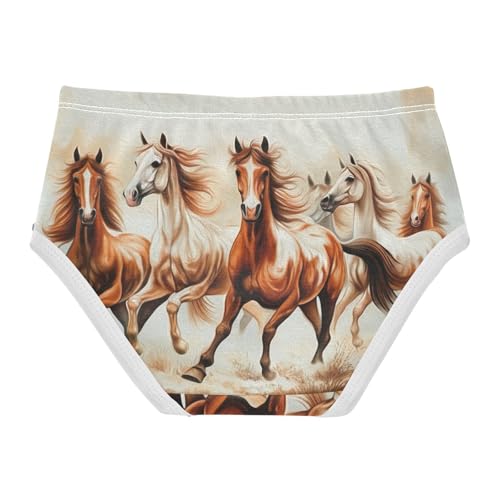 Vintage Running Horses Cute Panties Girl Girls Underwear Toddlers Cotton Stylish Underpants Briefs 2t2