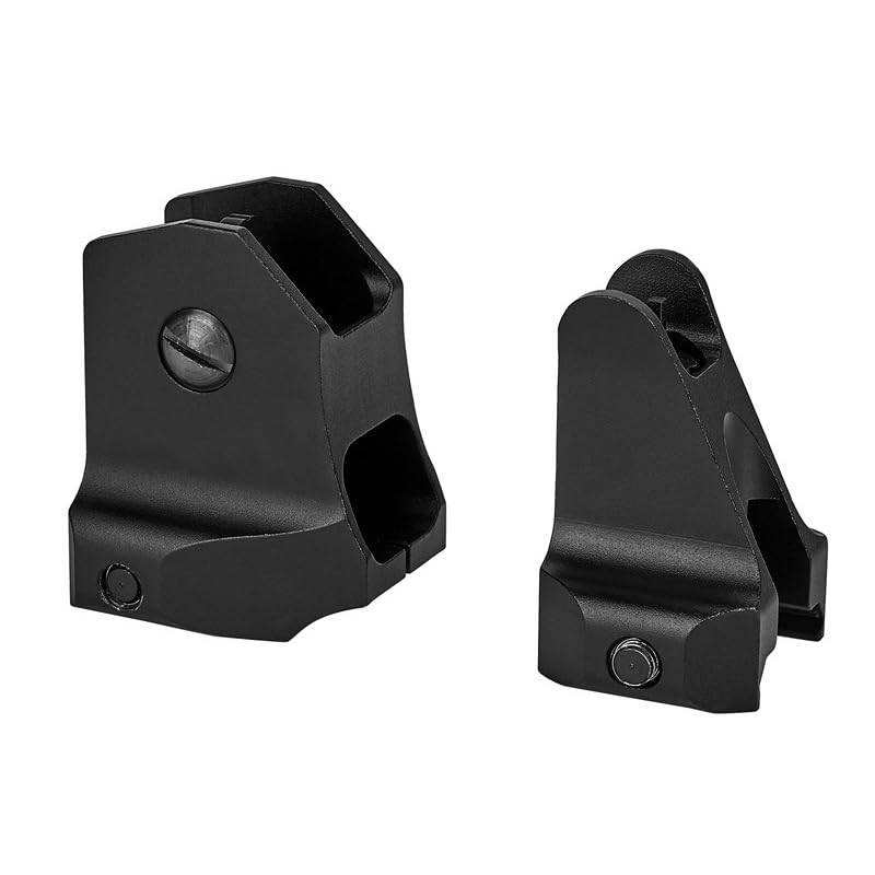 Flip Up Iron Sights?Metal Front & Rear Sights?Rapid Transition Backup Sight Set (BK)