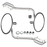 24PBA - Cab Mirror Assembly May Detach - 2022-2024 Peterbilt 535, 536, 537, 548 Trucks 5 ECCPP Truck Hood Mirror Hood Mirror Compatible with Freightliner For Kenworth For Peterbilt Stainless Steel 8 Round Mirror with Chrome Housing A PC Stainless 8 round Mirror