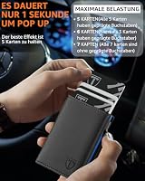 TEEHON Geldbörse Herren - Magnetischer Slim Wallet mit Münzfach & RFID Schutz & ID-Fenster - Leder Portmonee Geldbeutel kartenetui für Karten - kreditkartenetui Männer Klein - Kartenhalter (Blau) – Ansicht 4