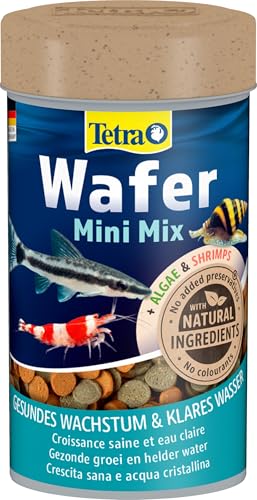 Tetra Wafer Mini Mix - Fischfutter für kleine Bodenfische (z. B. Welse) und Krustentiere, für gesundes Wachstum und Vitalität, 100 ml Dose
