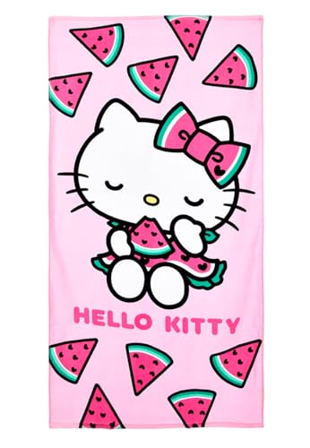 Hello Kitty   Toalla de playa o toalla de baño, 70 x 140 cm, 100% algodón, con licencia oficial