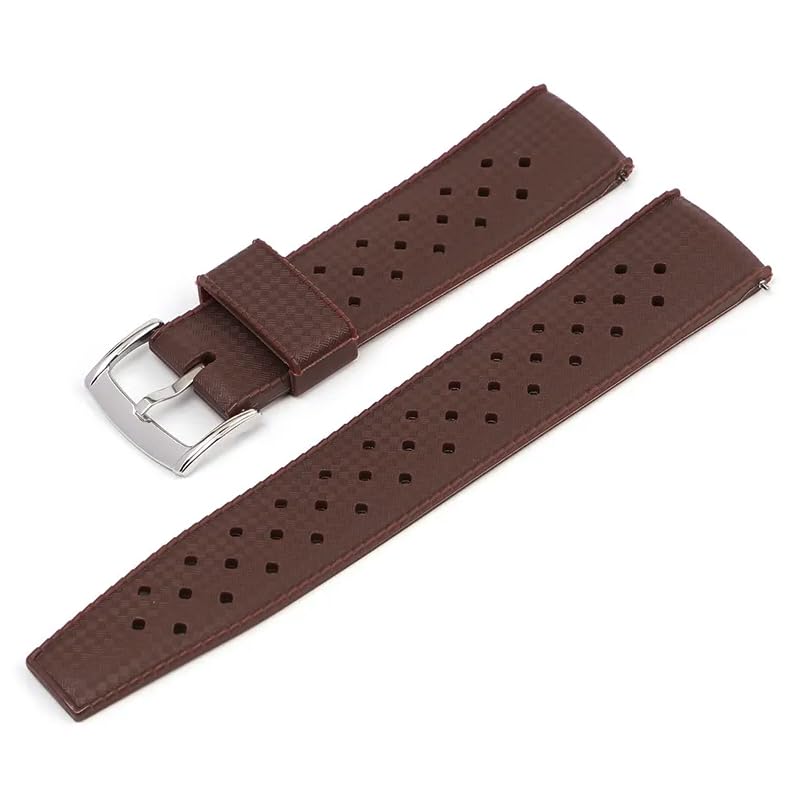 Correa de caucho de buceo 22mm impermeable y flexible en color marrón