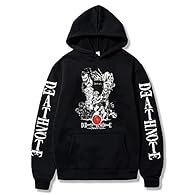 Material: Cotton and Polyester, lightweight, soft and breathable, very comfortable to wear. Unisex Death Note Hoodie Anime Yagami Light L·Lawliet Cosplay Costume Casual Long Sleeve Pullover Sweatshirt for Men Women Teens Nice gift for family, friends...