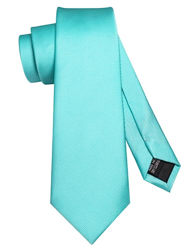 JEMYGINS Cravate en soie pour homme 7 cm, turquoise, M
