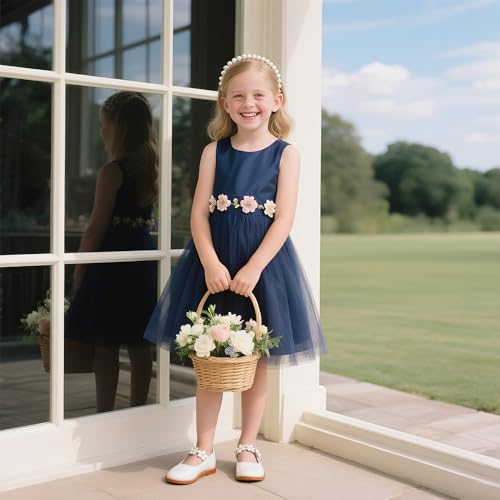 Image of Kiderence Toddler Girl Mary Jane School Uniform Dress Shoes Oxford Flats | Wide Toe Box Great Comfort for Student Shoe and Flower Girl Shoe for Wedding, Parties, Church