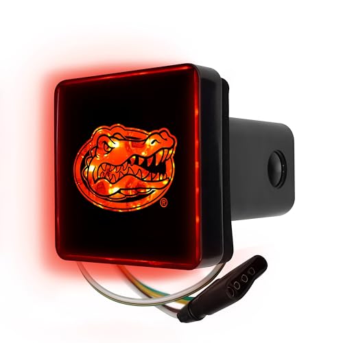 FANMATS University of Florida Light Up Hitch Cover | Black | Fits All 2 in. Class III hitches | Gator Head Primary Logo