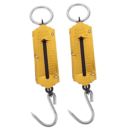 GOOHOCHY Handheld Portable Scale 2pcs Spring Scale Hook Easy to Use for Fishing and Teaching