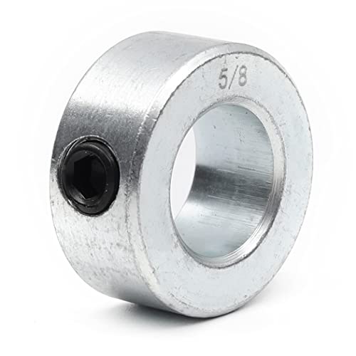 (4-Pack) Zinc Plated Carbon Steel 5/8” Bore Shaft Collars Sets - Screw Style Bore Shaft Collars With 5/8” Bore Size, 1-1/8 Outer Diameter, And 1/2 Width - Suitable For Automotive And Industrial Use #TOP1