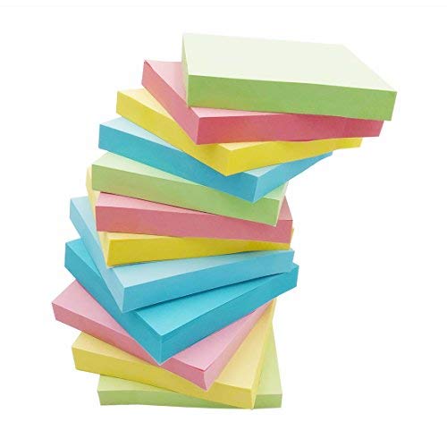 Amnadof 12 Pack Sticky Notes 3'' X 3'' 100 Sheets self stick notes with 4 Candy Colors, Easy to Post
