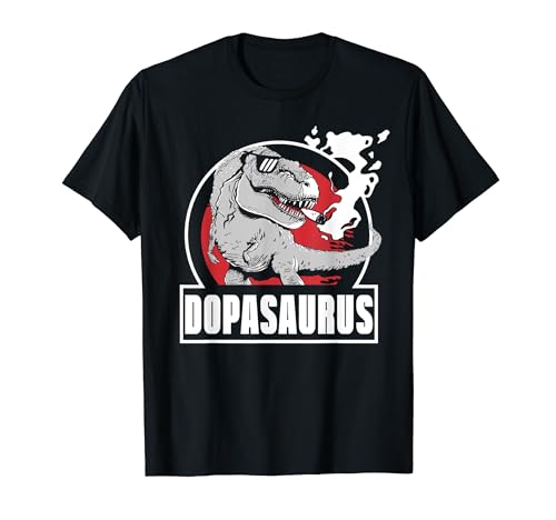 Dopasaurus High Dino Marihuana Weed Dinosaurio fumador Camiseta