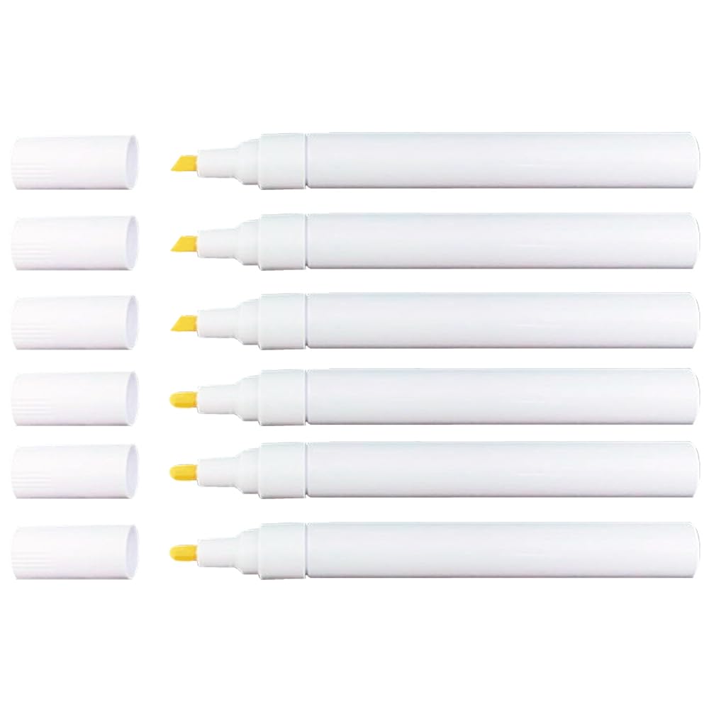 Diwimiki Set of 6 Empty Refillable Paint Pen,3mm/6mm Round and Oblique Tip, Aluminum Barrle Painting Markers Refillable Acrylic Paint Marker for Drawing Graffiti Artist Work