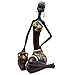 Rockin Statue African Figurine Sculpture Colorful Dress Sitting Lady Figurine Statue Decor Collectible Art Piece 15 .5" Inches Tall - Flower Dress Tropical -Body Sculptures Decorative Black Figurines