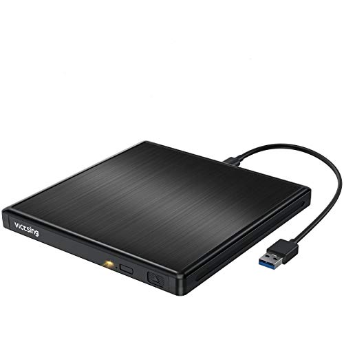 VicTsing USB 3.0 External CD Drive, Portable External CD-RW Drive DVD-R Combo Burner Player Writer for Laptop Notebook PC Desktop Computer (Black)
