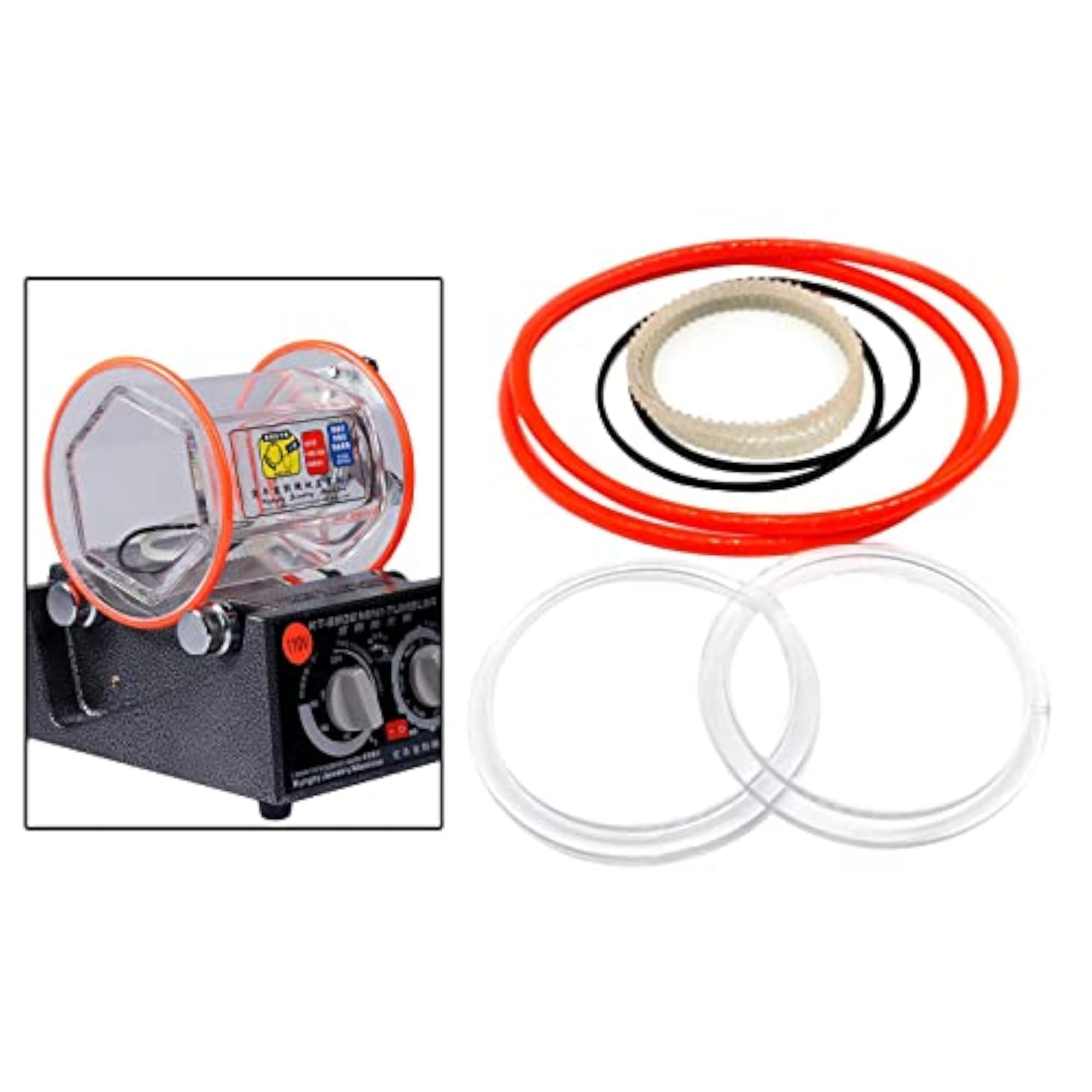 12x Rubber Chain Replacement Dentate Timing Bels Jewelry Rotary Tumbler