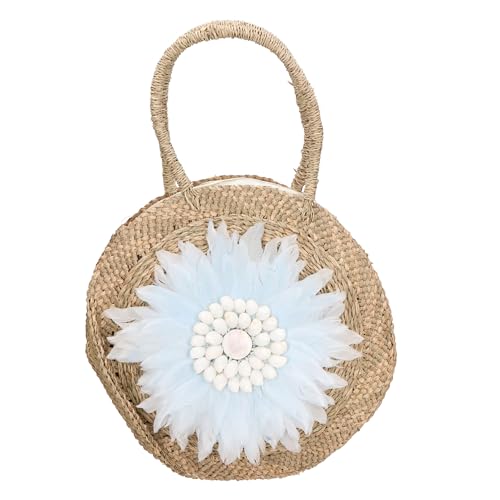 Gave Lux Borsa a Mano Paglia Intrecciata Decorazioni Uniche 34x34x6cm Ideale per Estate