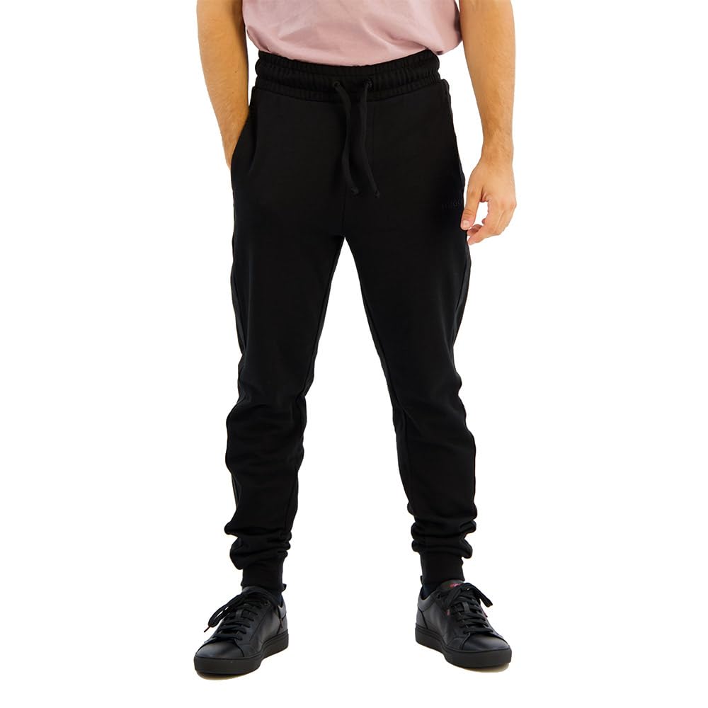 HUGO Men's Tonal Logo Loungewear Pant, Black1, L