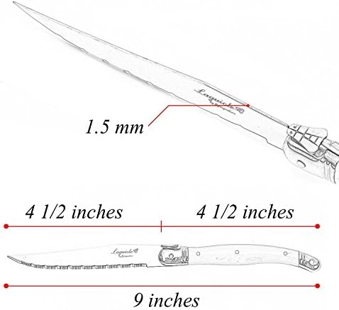 FLYINGCOLORS Laguiole Laguiole Steak Knife Set, Stainless Steel, Multicolor Handle,8 Pieces Multicolor
