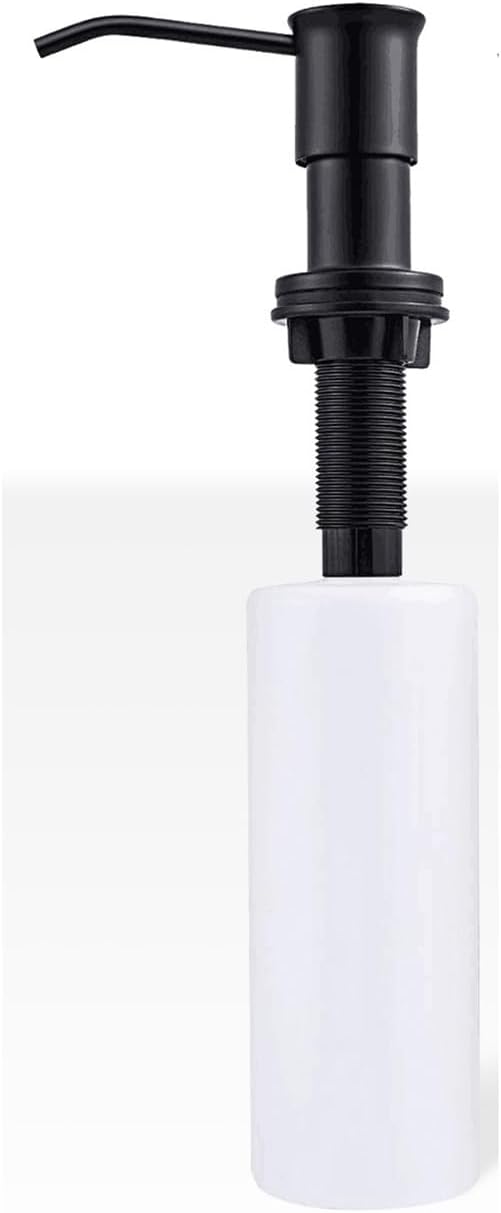 Soap Dispenser for Kitchen Sink Liquid Soap Dispensers with 500ml Bottle Stainless Steel Pump for Kitchen Sink Built in Chrome/Nickel Dispenser(Black)